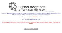 Desktop Screenshot of lyonsbagpipes.com