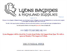 Tablet Screenshot of lyonsbagpipes.com